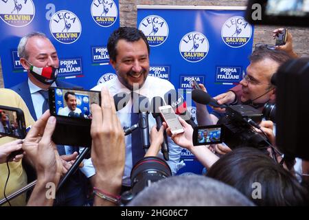 Michele Nucci/LaPresse June 29, 2021 - Bologna, Italy - news in the pic: Press conference secretary of the Lega Matteo Salvini on the occasion of the &quot;Meet Bologna&quot; initiative Stock Photo