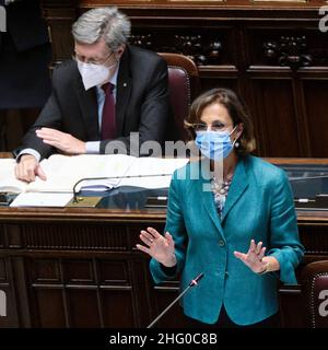 Mauro Scrobogna /LaPresse July 21, 2021 Rome, Italy Politics Chamber of Deputies - Question Time In the photo: The Minister of Justice Marta Cartabia Stock Photo