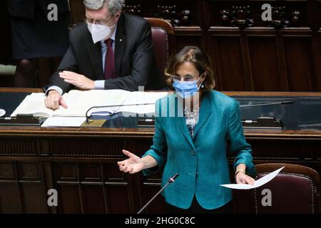 Mauro Scrobogna /LaPresse July 21, 2021 Rome, Italy Politics Chamber of Deputies - Question Time In the photo: The Minister of Justice Marta Cartabia Stock Photo