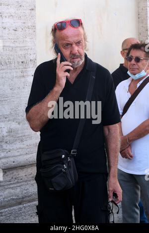 Mauro Scrobogna /LaPresse August 17, 2021&#xa0; Rome, Italy News Funeral of Gianfranco D'Angelo In the photo: funeral of the actor Gianfranco D&#x2019;Angelo in the Church of the Artists in Piazza del Popolo Stock Photo
