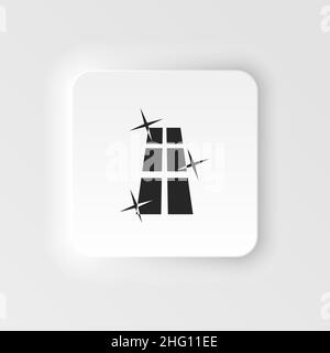 Cleaning service. Flat neumorphic style neumorphic style vector icon icon with hand in rubber glove. Clean, clean icon, cleaning floor, cleanliness, r Stock Vector