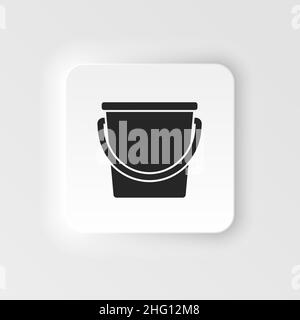 Bucket icon isolated sign symbol and flat style for app, web and digital design. neumorphic style neumorphic style vector icon illustration. Bucket, i Stock Vector