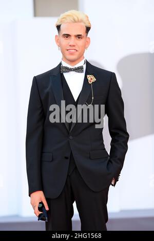 Gian Mattia D'Alberto - LaPresse 2021-09-02 Venice 78th Venice International Film Festival 'The Hand Of God' Red Carpet in the photo: Luca Marzano aka Aka 7even Stock Photo