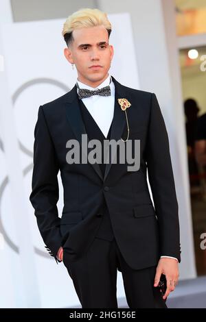 Gian Mattia D'Alberto - LaPresse 2021-09-02 Venice 78th Venice International Film Festival 'The Hand Of God' Red Carpet in the photo: Luca Marzano aka Aka 7even Stock Photo