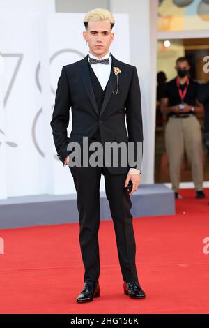 Gian Mattia D'Alberto - LaPresse 2021-09-02 Venice 78th Venice International Film Festival 'The Hand Of God' Red Carpet in the photo: Luca Marzano aka Aka 7even Stock Photo