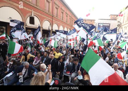 Michele Nucci/LaPresse September 26, 2021 - Bologna, Italy news Meeting Giorgia Meloni leader of right party 'Fratelli d&#x2019;Italia' in Galvani square Stock Photo