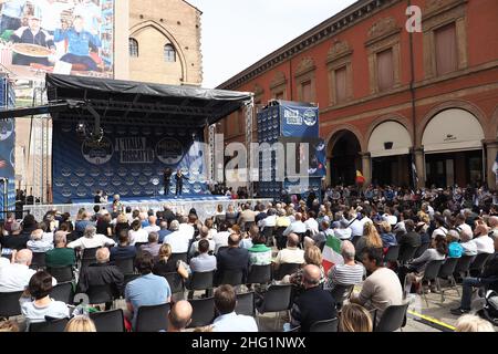 Michele Nucci/LaPresse September 26, 2021 - Bologna, Italy news Meeting Giorgia Meloni leader of right party 'Fratelli d&#x2019;Italia' in Galvani square Stock Photo