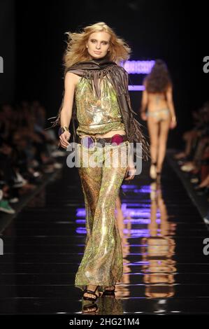 Models wear creations by Miss Bikini for the Spring/Summer 2009 collection and Milan Fashion Week, Milan.   Stock Photo