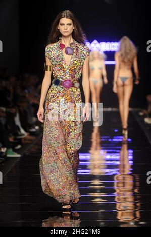 Models wear creations by Miss Bikini for the Spring/Summer 2009 collection and Milan Fashion Week, Milan.   Stock Photo