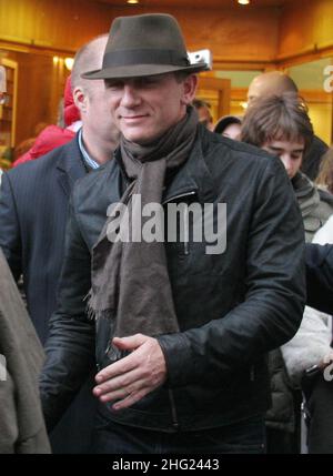 Actor Daniel Craig is spotted shopping at Borsalino hat store in