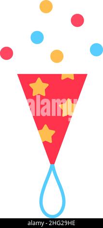 Colorful firecracker flat icon isolated on white Stock Vector