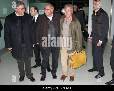 Dustin Hoffman seen arriving at the airport, Italy.  Stock Photo