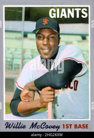 A 1970 Topps baseball card depicting Willie McCovey with the San Francisco Giants. Stock Photo