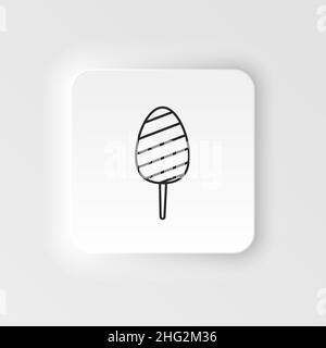 Candy, candy floss icon. Simple element illustration natural concept. Candy, candy floss icon. Neumorphic style vector icon on white background Stock Vector