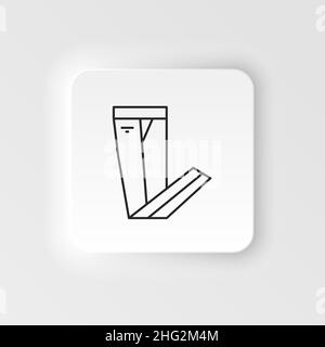 Bottoms, cotton trousers icon. Simple element illustration natural concept. Bottoms, cotton trousers icon. Neumorphic style vector icon on white backg Stock Vector