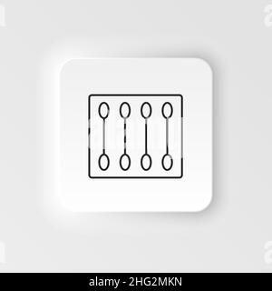 Cotton buds, cotton stick icon. Simple element illustration natural concept. Cotton buds, cotton stick icon. Neumorphic style vector icon on white bac Stock Vector