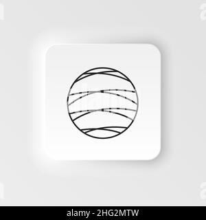 Crochet, knitting crochet icon. Simple element illustration natural concept. Crochet, knitting crochet icon. Neumorphic style vector icon on white bac Stock Vector