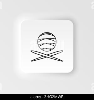 Knitting, weaving icon. Simple element illustration natural concept. Knitting, weaving icon. Neumorphic style vector icon on white background Stock Vector