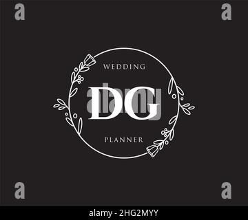 DG feminine logo. Usable for Nature, Salon, Spa, Cosmetic and Beauty Logos. Flat Vector Logo Design Template Element. Stock Vector