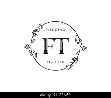 FT feminine logo. Usable for Nature, Salon, Spa, Cosmetic and Beauty Logos. Flat Vector Logo Design Template Element. Stock Vector