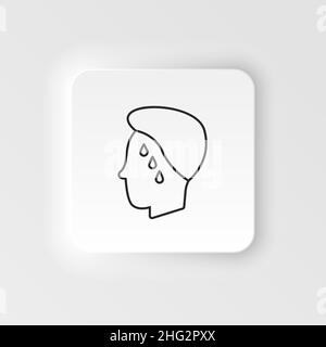 Diseases, blood, brain, injury vector. Muscle aches, cold and bronchitis, pneumonia and fever, health medical illustration - neumorphic style vector i Stock Vector