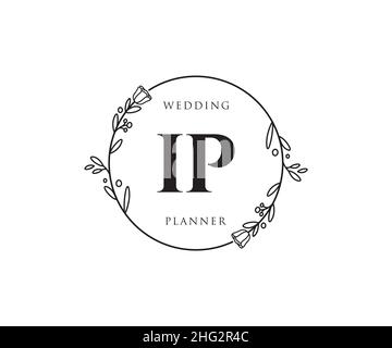 IP feminine logo. Usable for Nature, Salon, Spa, Cosmetic and Beauty Logos. Flat Vector Logo Design Template Element. Stock Vector