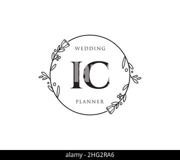 IC feminine logo. Usable for Nature, Salon, Spa, Cosmetic and Beauty Logos. Flat Vector Logo Design Template Element. Stock Vector