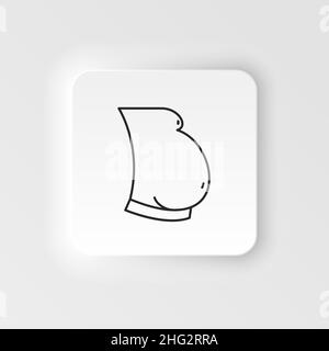 Diseases, stomach, fatty vector. Muscle aches, cold and bronchitis, pneumonia and fever, health medical illustration - neumorphic style vector icon . Stock Vector