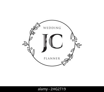 JC feminine logo. Usable for Nature, Salon, Spa, Cosmetic and Beauty Logos. Flat Vector Logo Design Template Element. Stock Vector