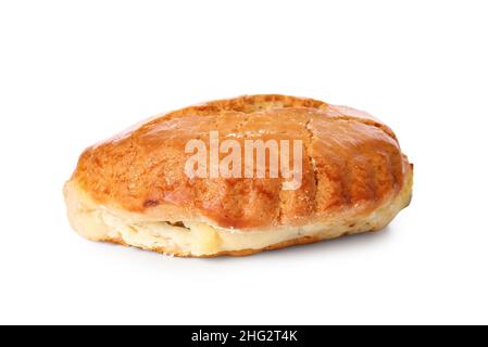Tasty sochnik with cottage cheese on white background Stock Photo