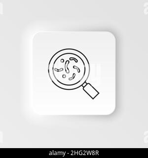 Diseases, virus, bacteria, search vector. Muscle aches, cold and bronchitis, pneumonia and fever, health medical illustration - neumorphic style vecto Stock Vector