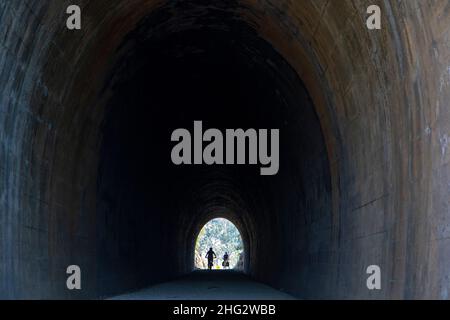 The Yimbun Tunnel along the Brisbane Valley Rail Trail Stock Photo