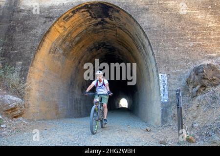 The Yimbun Tunnel along the Brisbane Valley Rail Trail Stock Photo