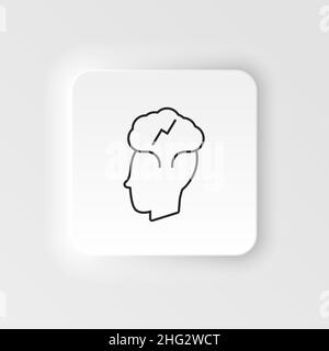 Diseases, headachy vector. Muscle aches, cold and bronchitis, pneumonia and fever, health medical illustration - neumorphic style vector icon . Stock Vector