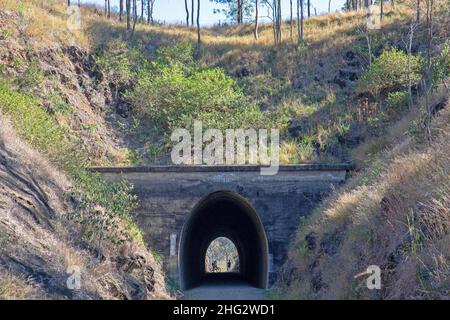 The Yimbun Tunnel along the Brisbane Valley Rail Trail Stock Photo