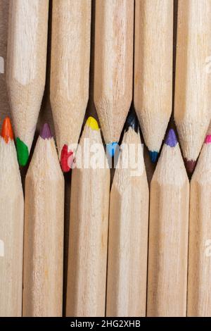 Colored pencilso paper  background Stock Photo