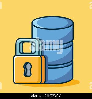 server security lock  isolated cartoon vector illustration in flat style Stock Vector