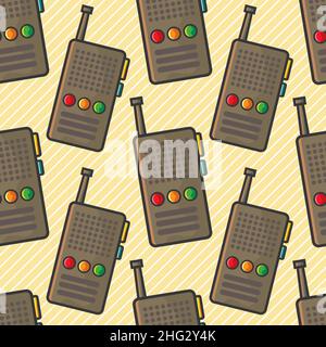 walkie talkie seamless pattern vector illustration Stock Vector