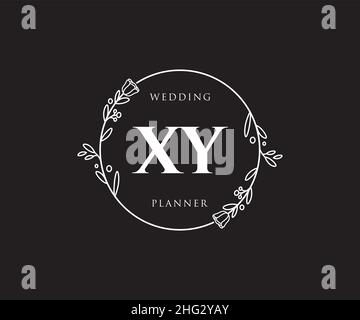XY feminine logo. Usable for Nature, Salon, Spa, Cosmetic and Beauty Logos. Flat Vector Logo Design Template Element. Stock Vector