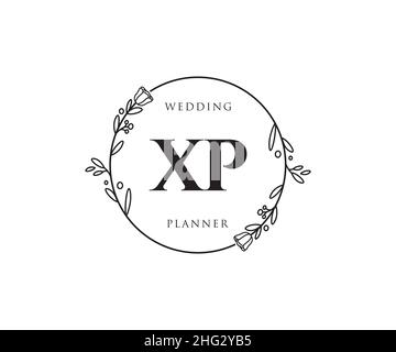 XP feminine logo. Usable for Nature, Salon, Spa, Cosmetic and Beauty Logos. Flat Vector Logo Design Template Element. Stock Vector