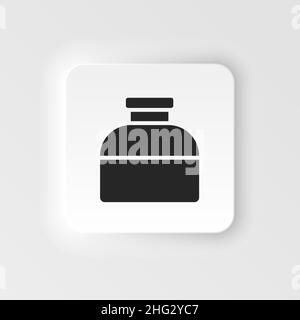 Ink, bottle icon - Vector. Simple element illustration from UI concept. Ink, bottle icon neumorphic style vector icon . Stock Vector