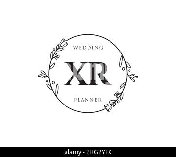 XR feminine logo. Usable for Nature, Salon, Spa, Cosmetic and Beauty Logos. Flat Vector Logo Design Template Element. Stock Vector
