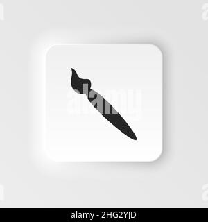Brush icon - Vector. Simple element illustration from UI concept. Brush icon neumorphic style vector icon . Stock Vector