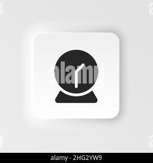 Alarm, clock icon - Vector. Simple element illustration from UI concept. Alarm, clock icon neumorphic style vector icon . Stock Vector