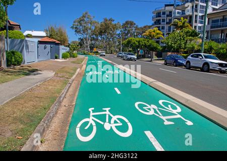 Bike lane in Mooloolaba Stock Photo