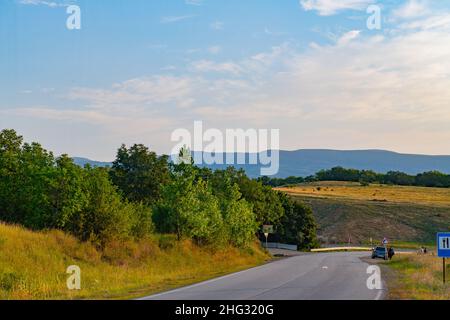 the road to the mountains in Georgia is beautiful Stock Photo