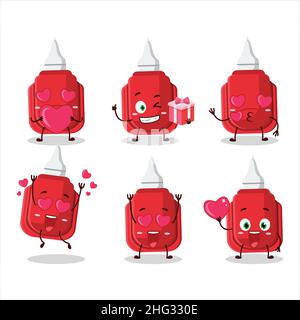 Red correction pen cartoon character are playing games with various ...