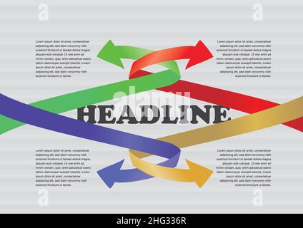 Layout Design Examples Used Arrows Vector illustration of interlocking colorful arrows. Template for page ...