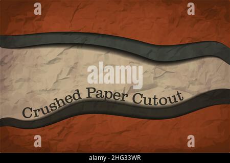 Crushed Paper Cut out Background vintage style old aged ancient look with texture Stock Vector