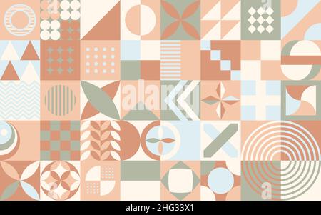 Neo Geometric Pastel Flat Seamless Background pattern abstract vector for poster flyer Stock Vector